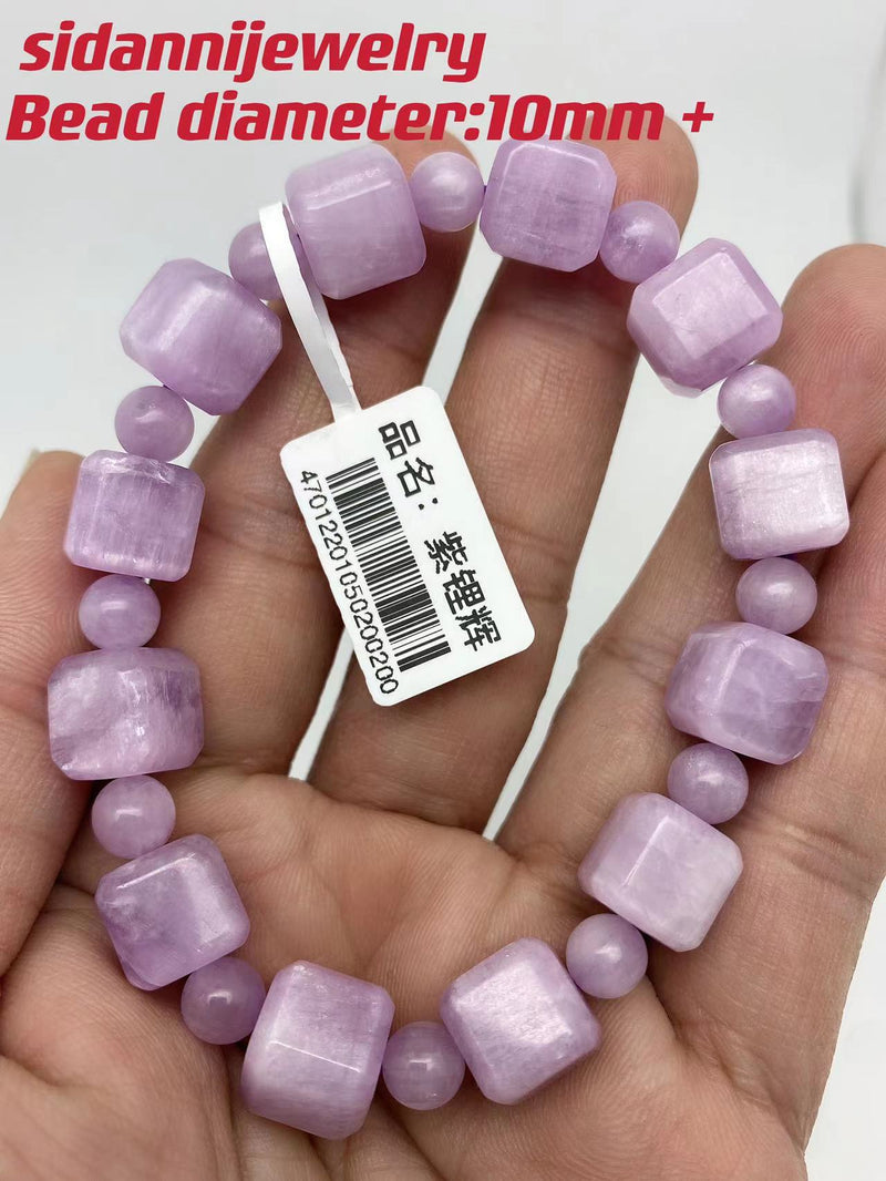 Natural crystal purple lithium Glow Bracelet Lavender Sugar Cube Single Circle Girl