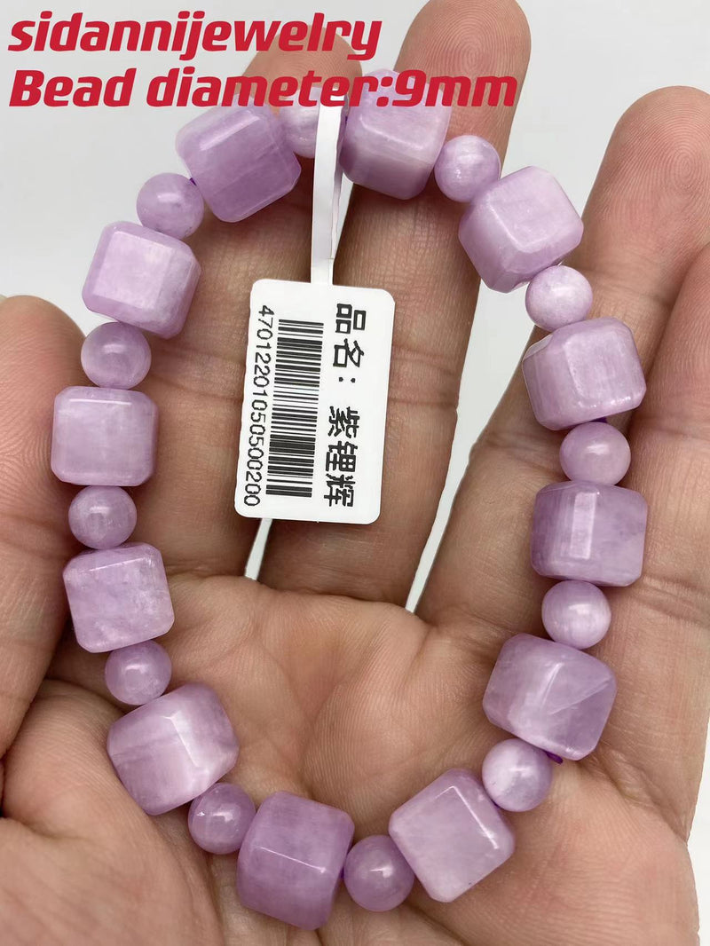 Natural crystal purple lithium Glow Bracelet Lavender Sugar Cube Single Circle Girl