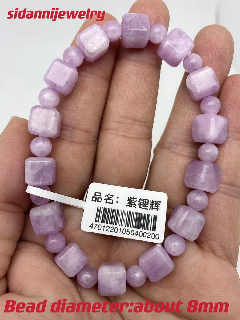 Natural crystal purple lithium Glow Bracelet Lavender Sugar Cube Single Circle Girl