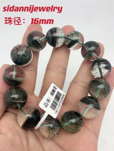 Natural Crystal Green Ghost Cornucopia Bracelet Men Women Single Circle Cryst