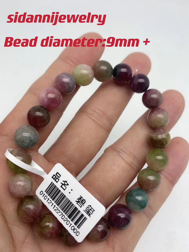 Natural Crystal Watermelon Tourmaline Bracelet One Picture Thing Red Green Tourm