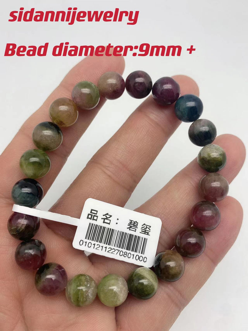 Natural Crystal Watermelon Tourmaline Bracelet One Picture Thing Red Green Tourm