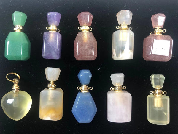 Natural crystal perfume bottle