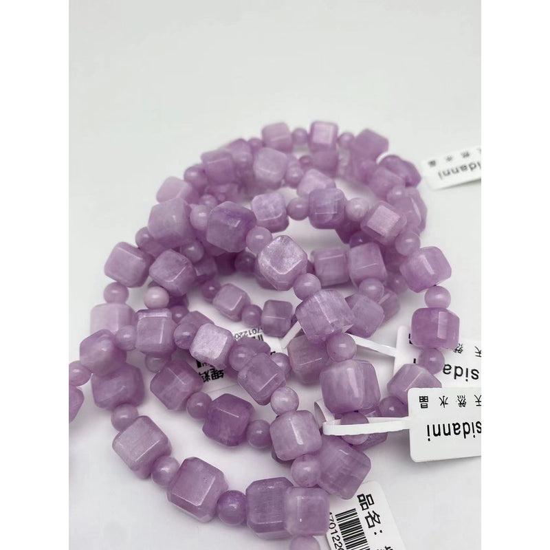 Natural crystal purple lithium Glow Bracelet Lavender Sugar Cube Single Circle Girl