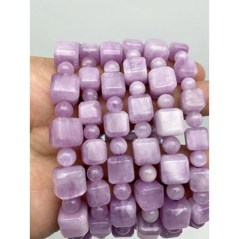 Natural crystal purple lithium Glow Bracelet Lavender Sugar Cube Single Circle Girl